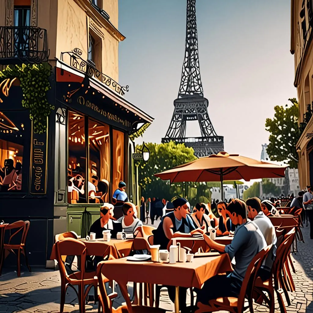 Cuộc sống thư thái tại quán cà phê ven đường Paris